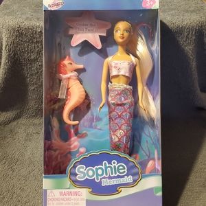 Sophie mermaid doll and seahorse